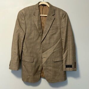 NWT Jos. A. Bank Traveller’s collection Classic Beige plaid Blazer sport coat